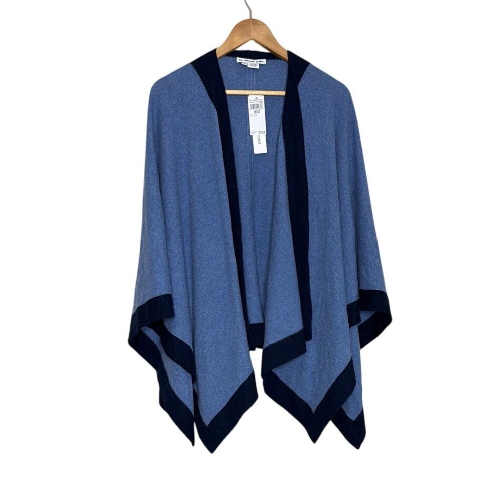 The Cashmere Project Colorblock Wrap Blue Jean Heather/Navy  One Size New